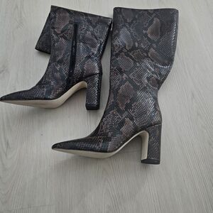 Steve Madden Brown Snakeskin Heeled Boots